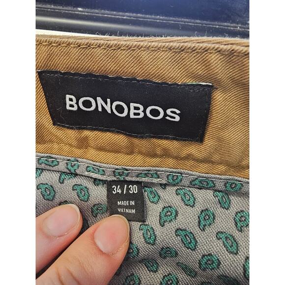 Bonobos Men's Mid-Rise Chino Khakis Pant Regular-Fit Brown Size 34/30 - Picture 3 of 5